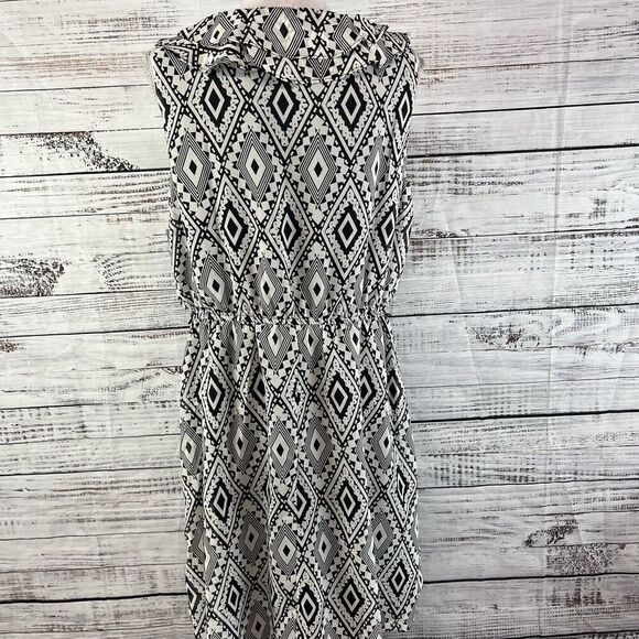 ALYX Dress size 16 Black White Sheer Diamond Ruffle Dinner Wedding Guest Boho - Picture 10 of 11